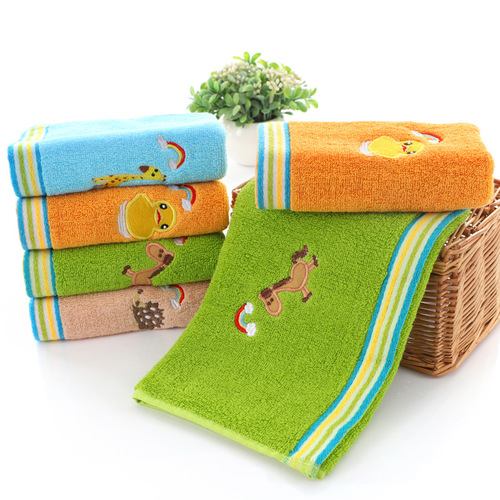 Pure cotton children's towel 25*50cm baby face wash soft absorbent lint-free daily necessities