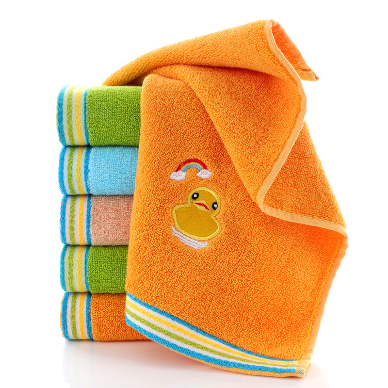 All cotton children's towel 25*50 cartoon embroidery kindergarten face towel baby home daily necessities wholesale