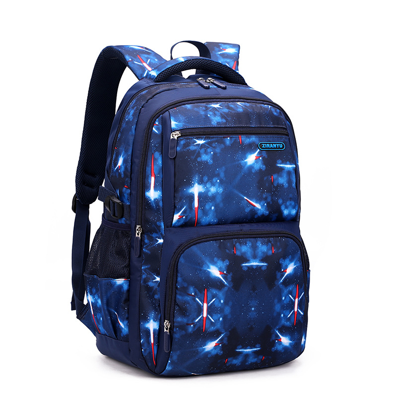 Peces naturales personalidad moda cielo estrellado escuela primaria y secundaria mochila niño 4-6 grado mochila de tres piezas