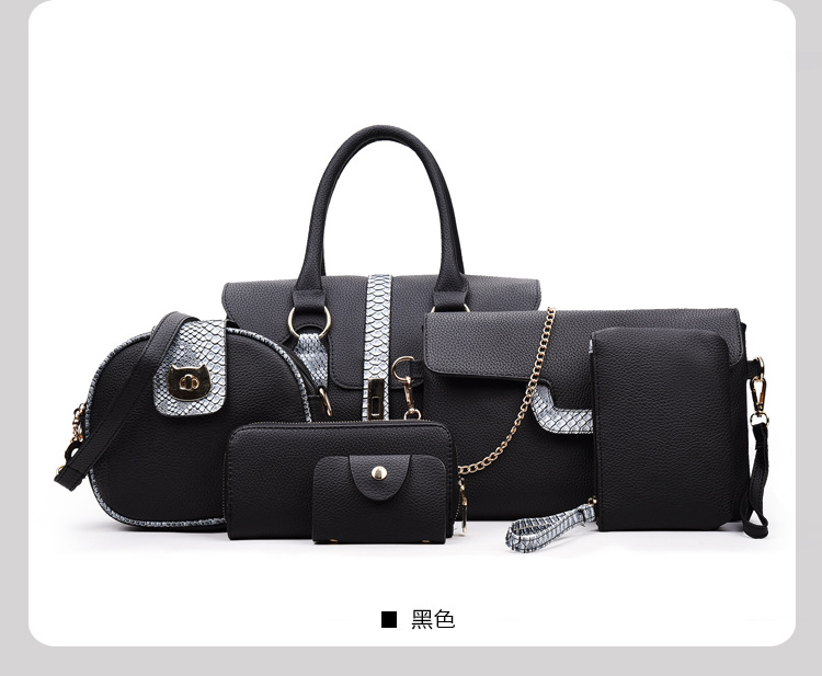 Juego de bolsos para mujer 6 piezas – bolso de hombro, mano y bandolera, estilo europeo, gran capacidad