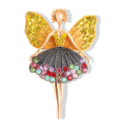 Korean version of ballet girl dance Japanese and Korean angel corsage personality sweet and atmospheric brooch pin sweater accessories buckle