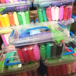 Children's Colored Clay Toys 24 Colors Space Clay Storage Box Set DIY Ultra-Light Clay for Kindergarten Family Paradise
