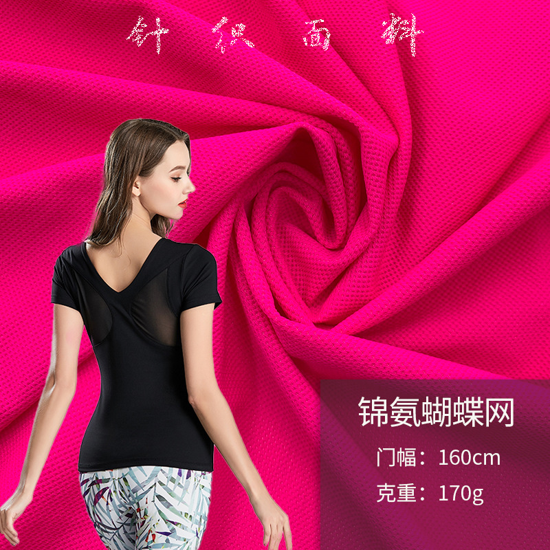 锦氨蝴蝶网170G锦纶尼龙大弹力布料 运动健身瑜珈服泳衣针织面料