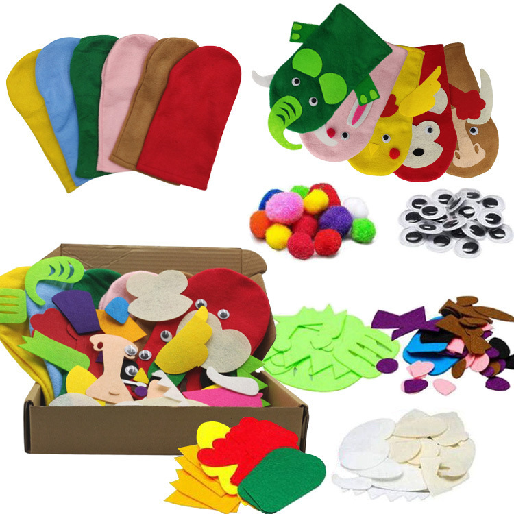 Creative hand puppet tool kit diy handmade material bag felt craft supplies role playing toy game