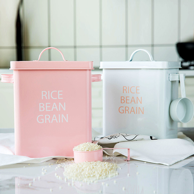 One-piece dropshipping rice bucket storage bucket iron bucket flour…