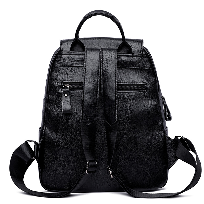 Bolso grande con textura de cuero suave 2021 nuevo europeo y americano retro rombo casual gran capacidad viaje temperamento mochila para mujeres