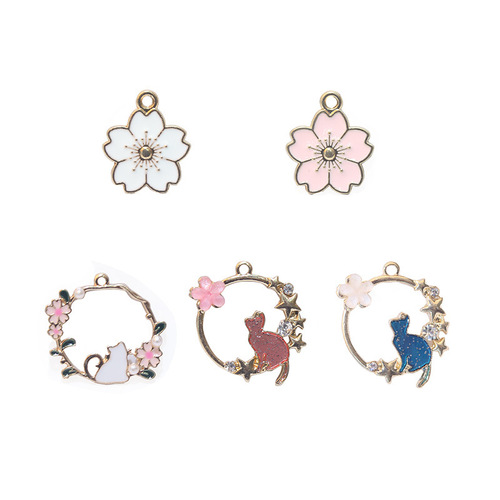 Xipeng diy jewelry accessories material dripping alloy hollow garland earrings mobile phone keychain pendant