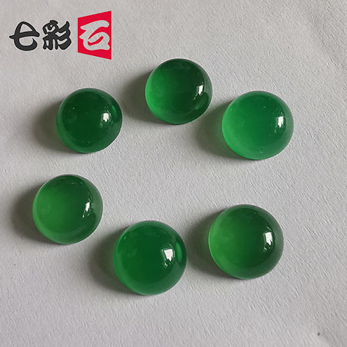 2-20mm Green Agate Semicircle Ring Bead Patch Chrysoprase DIY Ring Surface Loose Stone Emerald Green Agate
