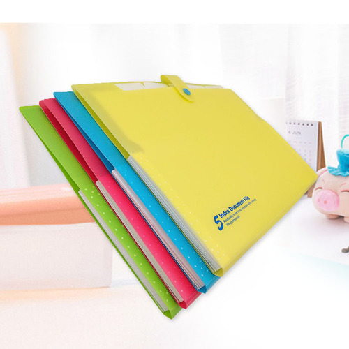 Amazon Color 6-Gate Single Button Organ Bag A4 Information Office Storage Organizing Organ Folder Wholesale