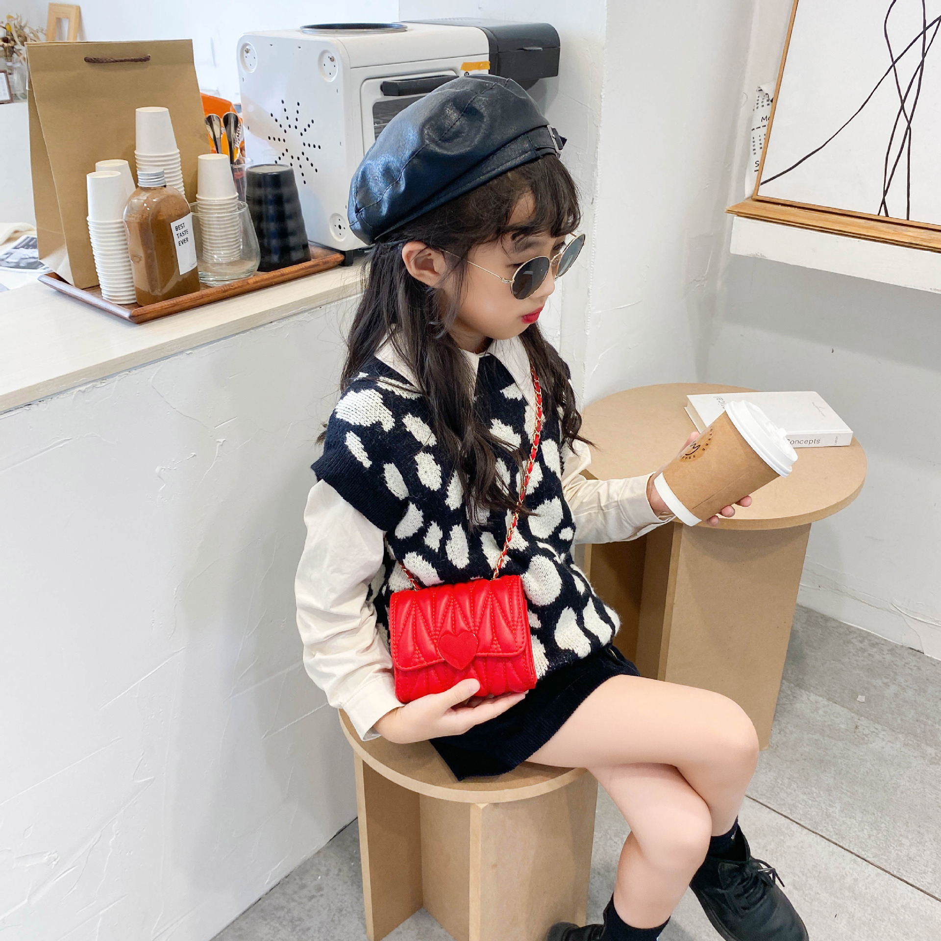 Bolso de los niños de moda bolsa de mensajero de las niñas de estilo occidental bebé princesa pequeña mochila Linda niña MINI BOLSA DE MODA