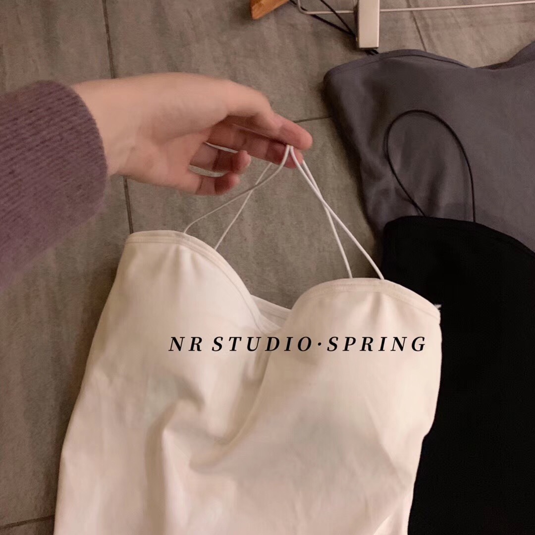 Oil Painting Girl's Thread Cotton Small Sling Wrapped Chest Vest Women's Belt Chest Pad Base Beautiful Back All-match Breathable Tube Top Underwear