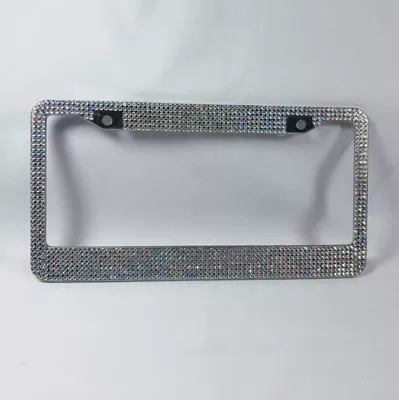 License plate holder/license plate holder: Holder, Acrylic Diamond-Encrusted License Plate Frame - white-ab