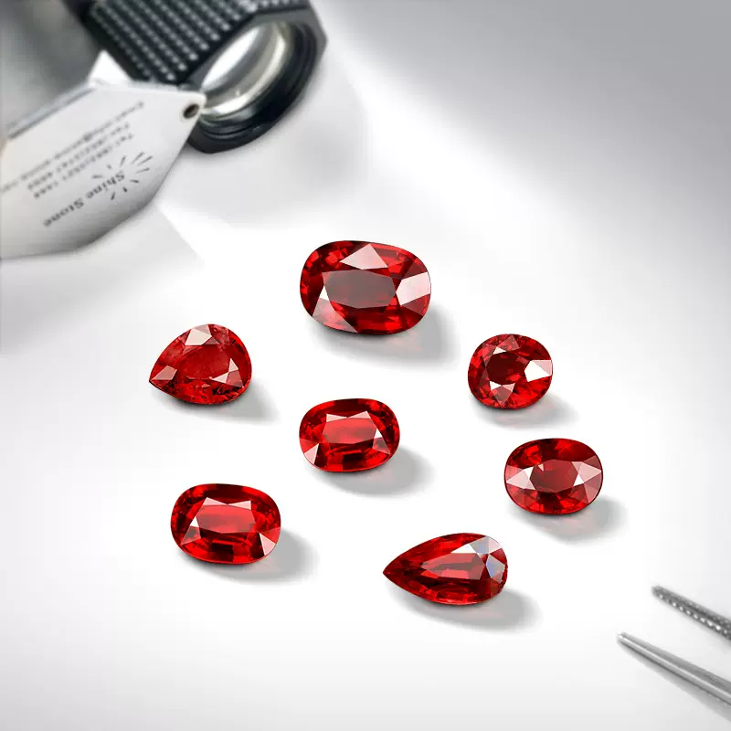 18k白金玫瑰金镶嵌天然鸽血红宝石手链彩金钻石戒指手饰吊坠定制