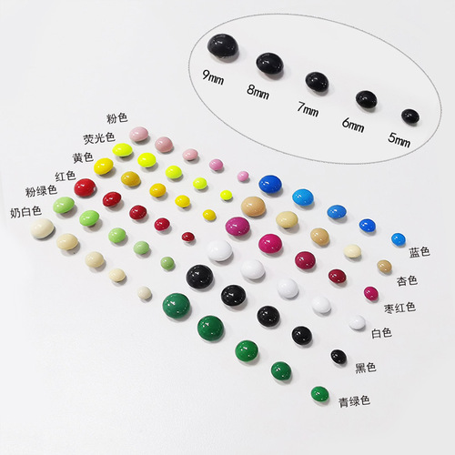 Round bumping nails, round bumping nails, colorful round mushrooms, fluorescent colors, clothing decorative nails, shoes and bags decorative materials