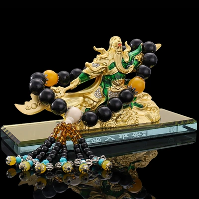 ornaments car perfume Seat car Car ornaments - green-tiger-guan-gong-black-transfer-beads