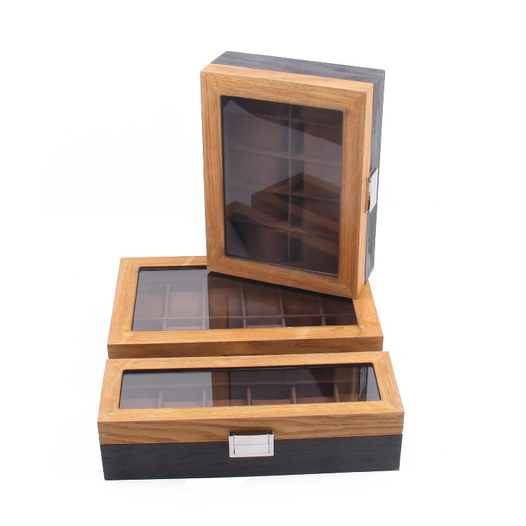 New Spot 6 10 12-Bit Double Color Wooden Watch Display Box Jewelry Wooden Watch Storage Box E18