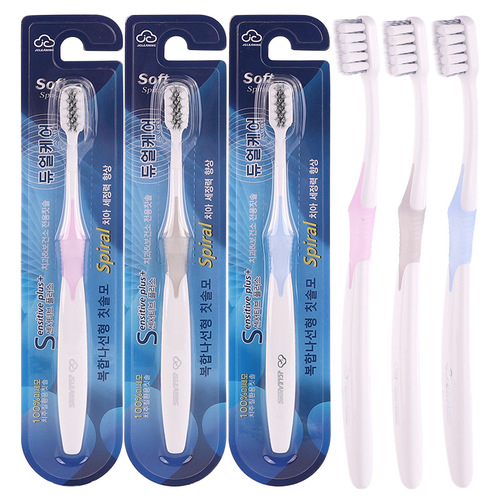Spiral brush toothbrush effectively cleans and cares for teeth Spiral brush household soft bristle toothbrush couple toothbrush factory wholesale