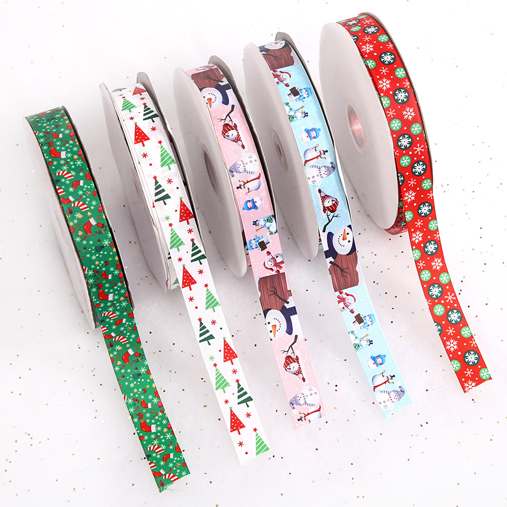Nueva cinta de navidad diy arco cinta 100 yardas 2,5 cm cinta decoración de vacaciones diseño