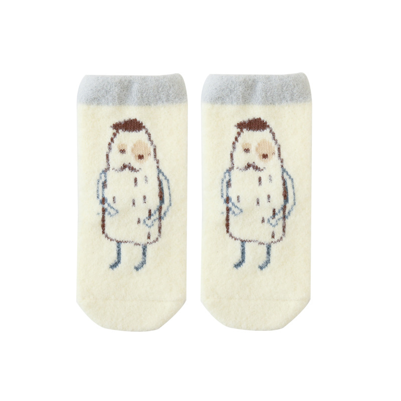 20 años nuevos calcetines de bebé Otoño e Invierno engrosado cálido Faux visón terciopelo recién nacido bebé Zhongtong calcetines dibujos animados NIÑOS Calcetines