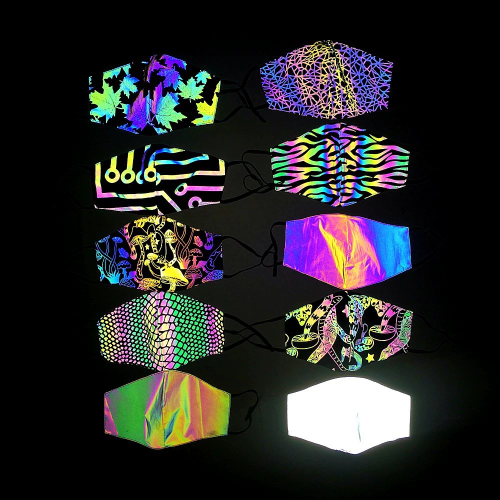 Зима 2025 года, трансграничная модная красочная светоотражающая маска Amazon, красочная светоотражающая маска на Хэллоуин и Рождество