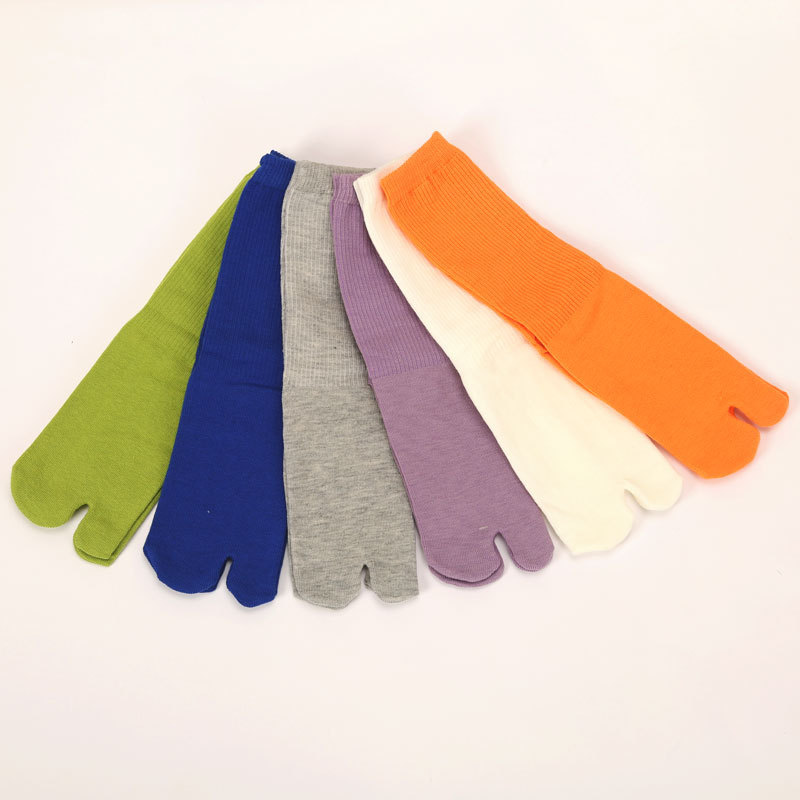 Two-finger socks for children Japanese clogs two-toe spring and autumn cotton socks flip-flops split-toe clip feet 2-tooth tube socks for women Wholesale