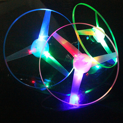 Night market hot-selling pull-string luminous flying saucer Internet celebrity same style children's luminous toy street stall supply flash flying saucer