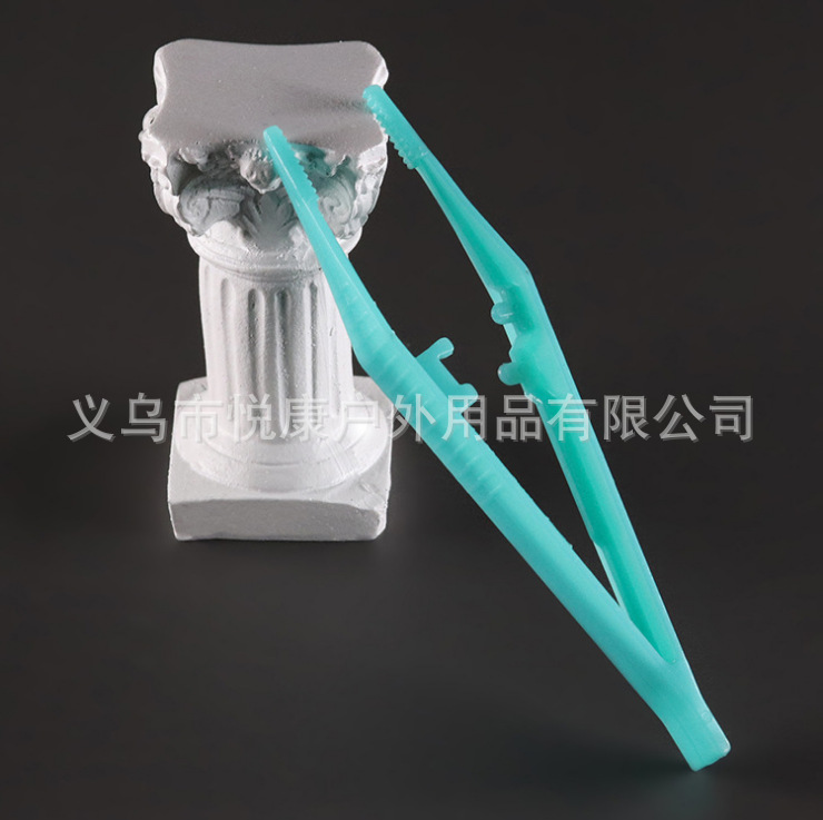 一次性塑料镊子 美容镊子 DIY 夹饲料 夹取带齿圆头 急救配件现货