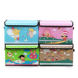 可折叠杂物收纳箱带盖子防尘储物箱衣物便携收纳盒玩具整理箱批发