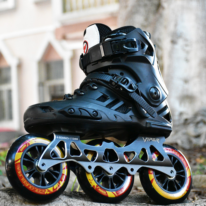 Big Wheel Speed Skating Rollers Men's Adult Speed Skating Professional Racing Three-Wheel Skates Adult Roller Skates Flat Shoes