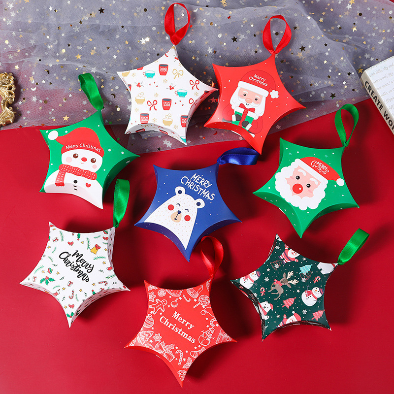 Creative Christmas Candy Packaging Box Christmas Gift Box New Five-Pointed Star Gift Packaging Box