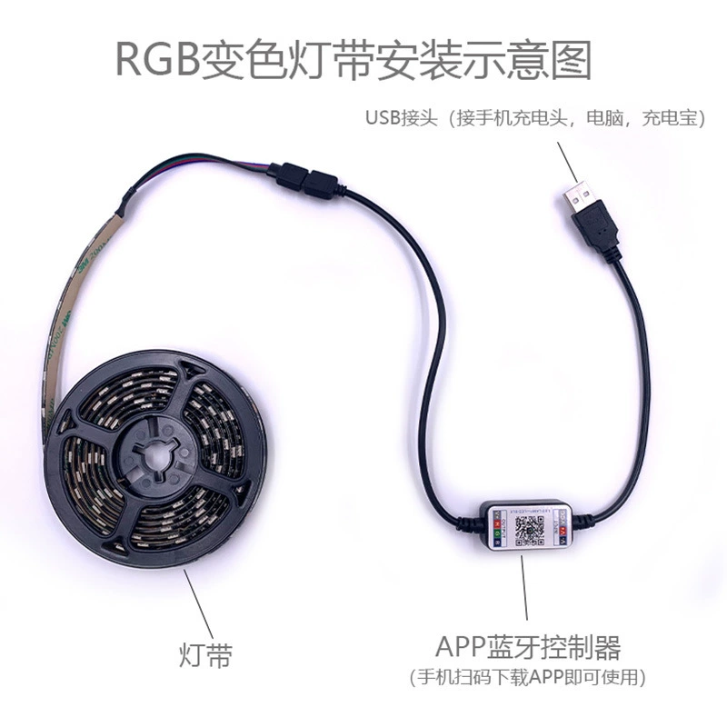 Светодиодная световая лента (ANMIZHAOM) 5V, светодиоды 5050/2835, водонепроницаемая и неводонепроницаемая, длина 0.5–10 м