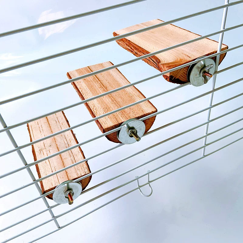 Natural wood bird perch, chewable toy, 3 sizes 5–8 cm × 16 cm, cage mount
