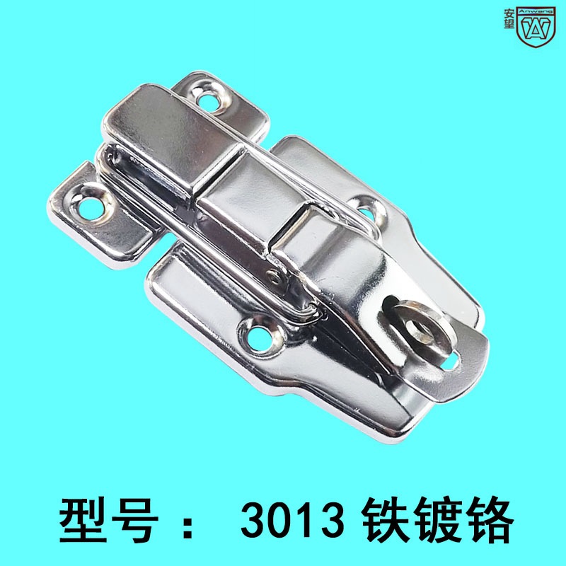 Anwang3013 caja de herramientas de cierre de hierro con cierre de botón de boca de pato caja de madera de hierro de hierro