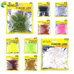HENG JIA Popular cross-border supply 50pcs soft bait fishing T tail sub bait soft insect fishing gear supplies