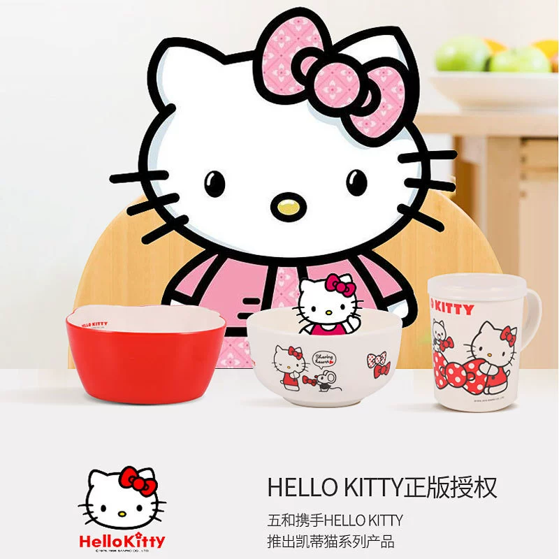Hello kitty, подлинная детская качественная посуда, мультяшная тарелка для ужина, оптовая продажа