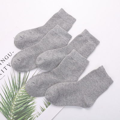 White children's antibacterial knee socks for students