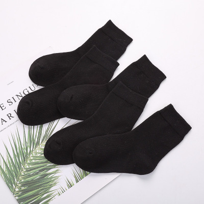 White children's antibacterial knee socks for students
