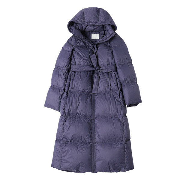 Long fashionable elite down jacket with hood