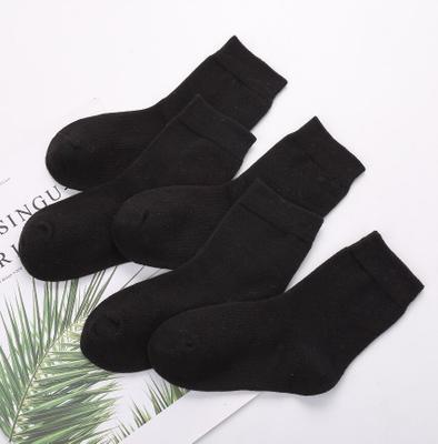 Solid color colored black socks, mid-length