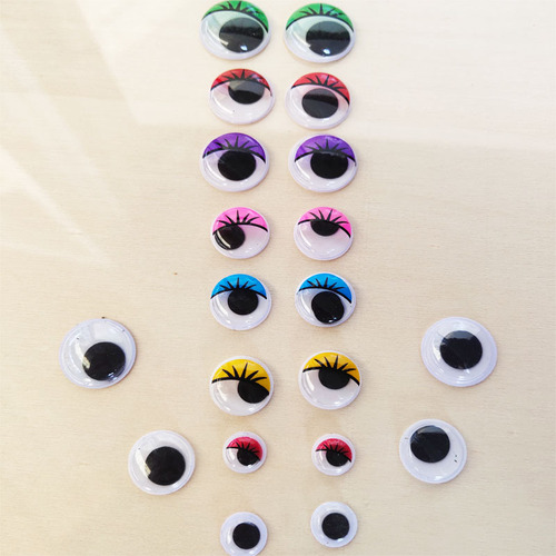 Children's handmade button colorful activity eye strap with adhesive for kindergarten DIY craft supplies bell black and white eyes