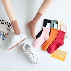 Children's knee-high socks, cotton socks, solid color, autumn and winter Korean version, Japanese style, college style, bumpy socks, candy color, long-lasting trendy socks
