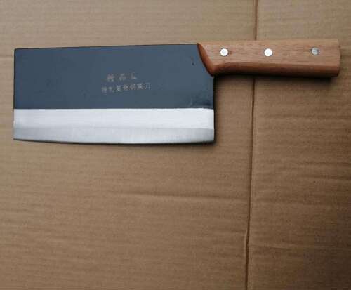 Professional Chef Knife for Hotel Restaurant - Thick Back Straight Handle Mulberry Wood Knife with Hand-Sharpened Blade