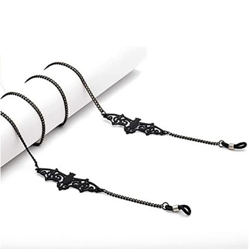 Amazon's new black hollow bat glasses chain ins black pendant glasses hanging chain anti-slip and anti-lost jewelry