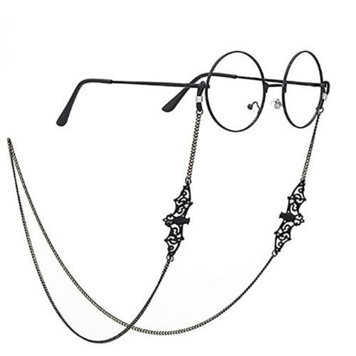 Amazon's new black hollow bat glasses chain ins black pendant glasses hanging chain anti-slip and anti-lost jewelry