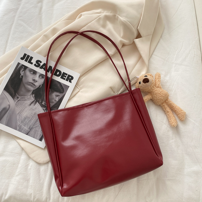 Bolso de mujer 2020, nueva moda coreana, bolso de hombro, gran capacidad, bolso de mano simple, bolso de color sólido.