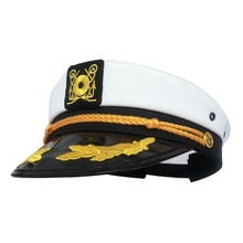 跨境白色军帽美国海军陆战队船长帽狂欢节游艇派对水手帽子批发