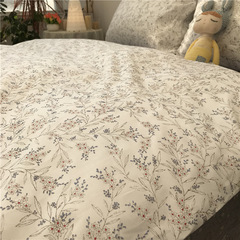 Begonia red small floral four-piece set pure cotton simple Korean style small fresh bedding quilt cover sheets