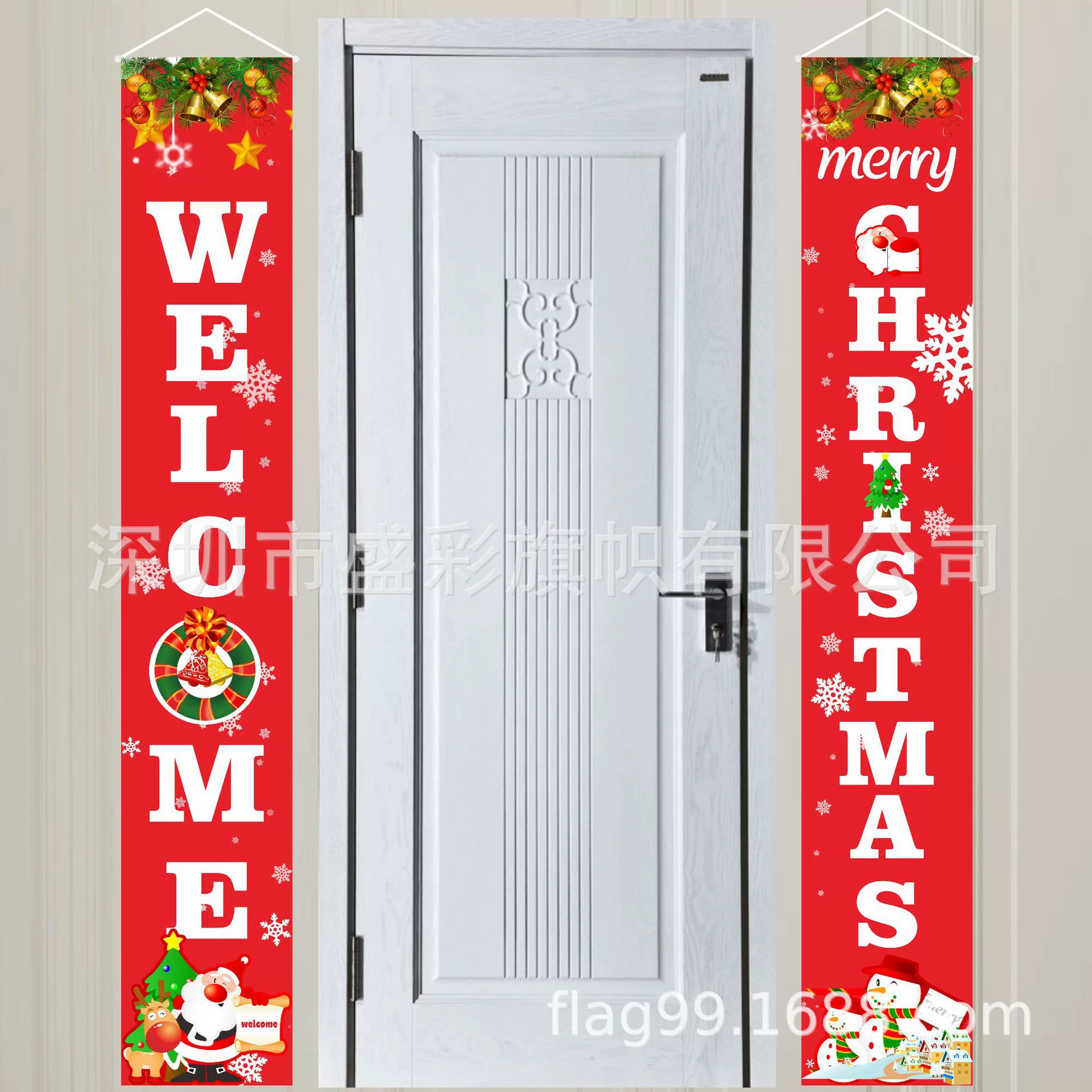 Трансграничные производители рождественские украшения дверные занавески куплеты рождественские баннеры на открытом воздухе флаг