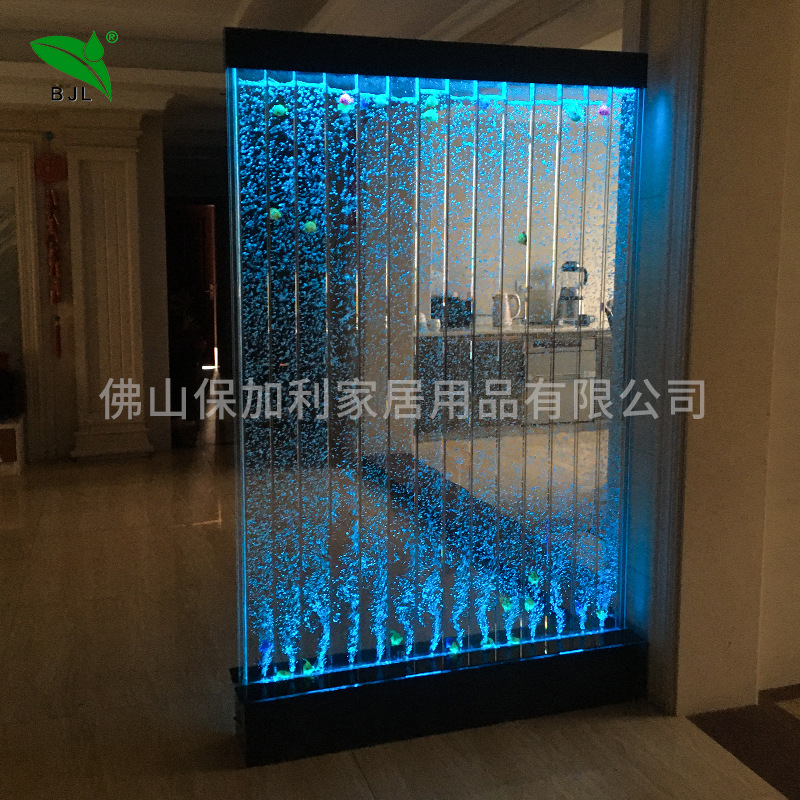 水幕牆酒櫃屏風客廳魚缸 裝飾玄關隔斷流水牆 亞克力氣泡牆加濕牆