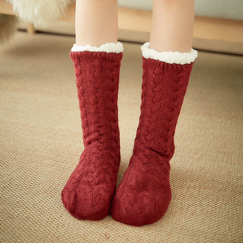 Autumn and Winter Socks for Women, Fleece-Lined Floor Socks, Home Slippers, Maternity Socks, Leg Warmers, Carpet Socks, Snow Socks, Non-Slip